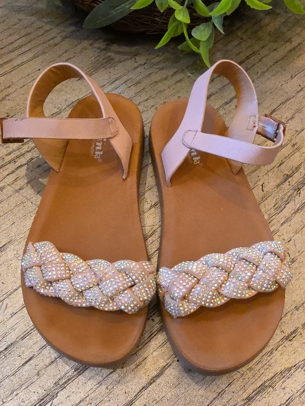 Braided Bead Pink Sandals Size 13